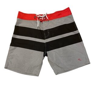 Men's Lost Enterprises Boardshorts Size 34 Red Gray Black